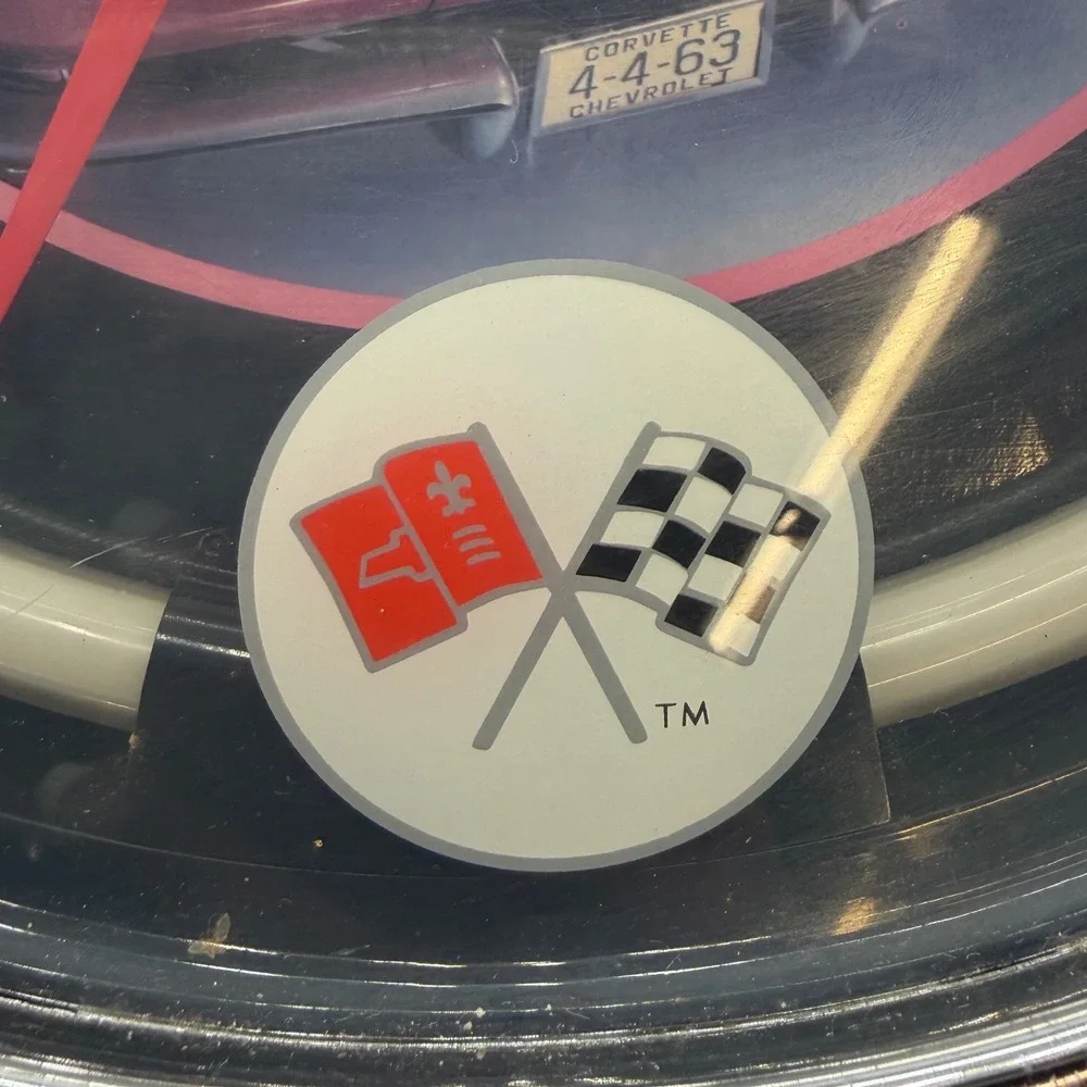 VTG Corvette Stingray Neon Wall Clock Red Light Classic Car Garage‎ Decor WORKS